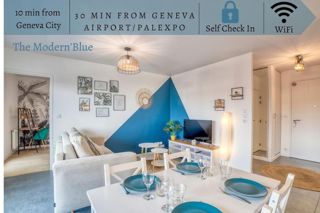Appartamento Modern'Blue - Gare Annemasse A 3Min-Geneve Acces Direct Esterno foto